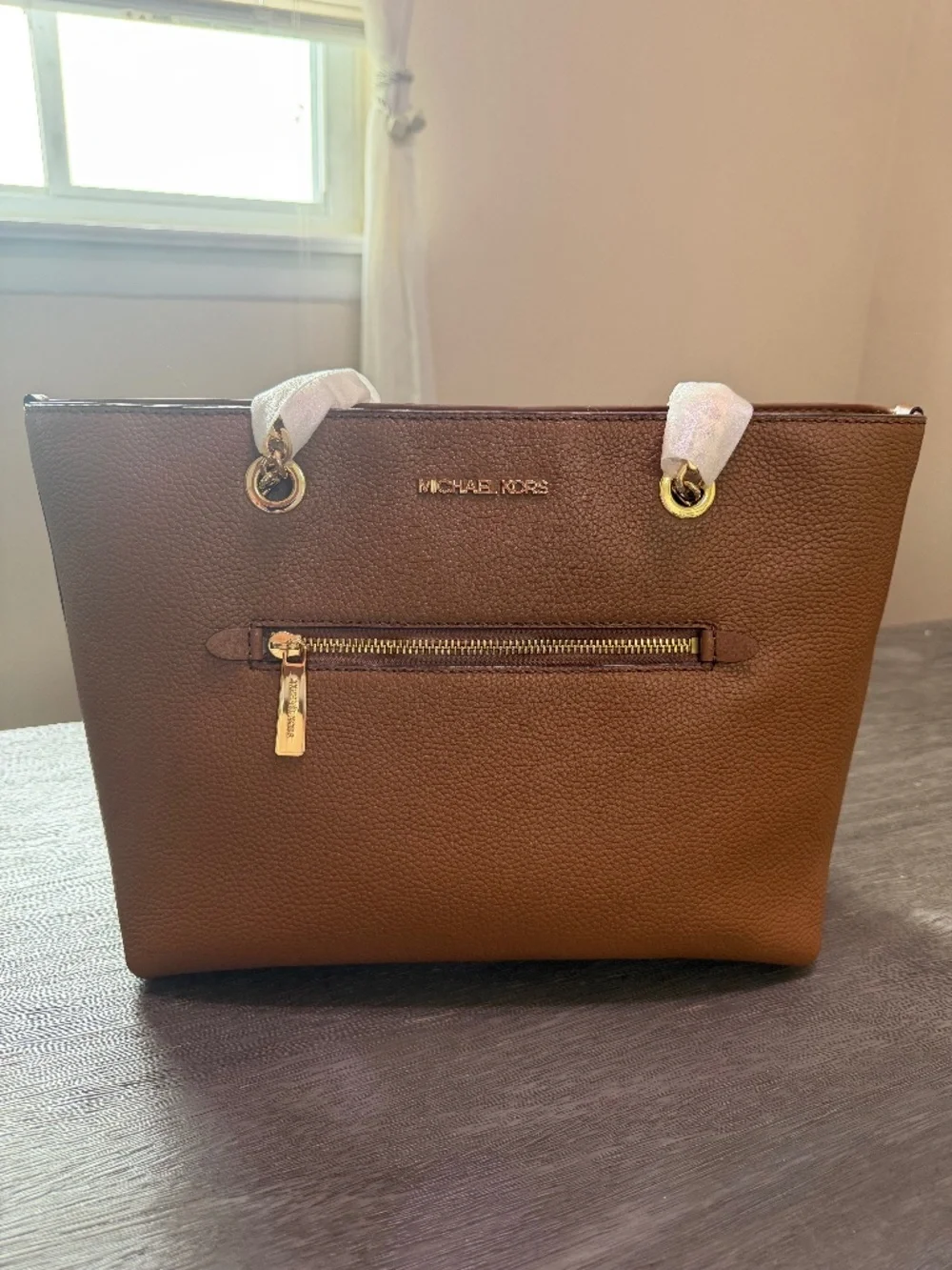 Michael Kors Jet Set Medium Front Zip Chain Tote Luggage NWT